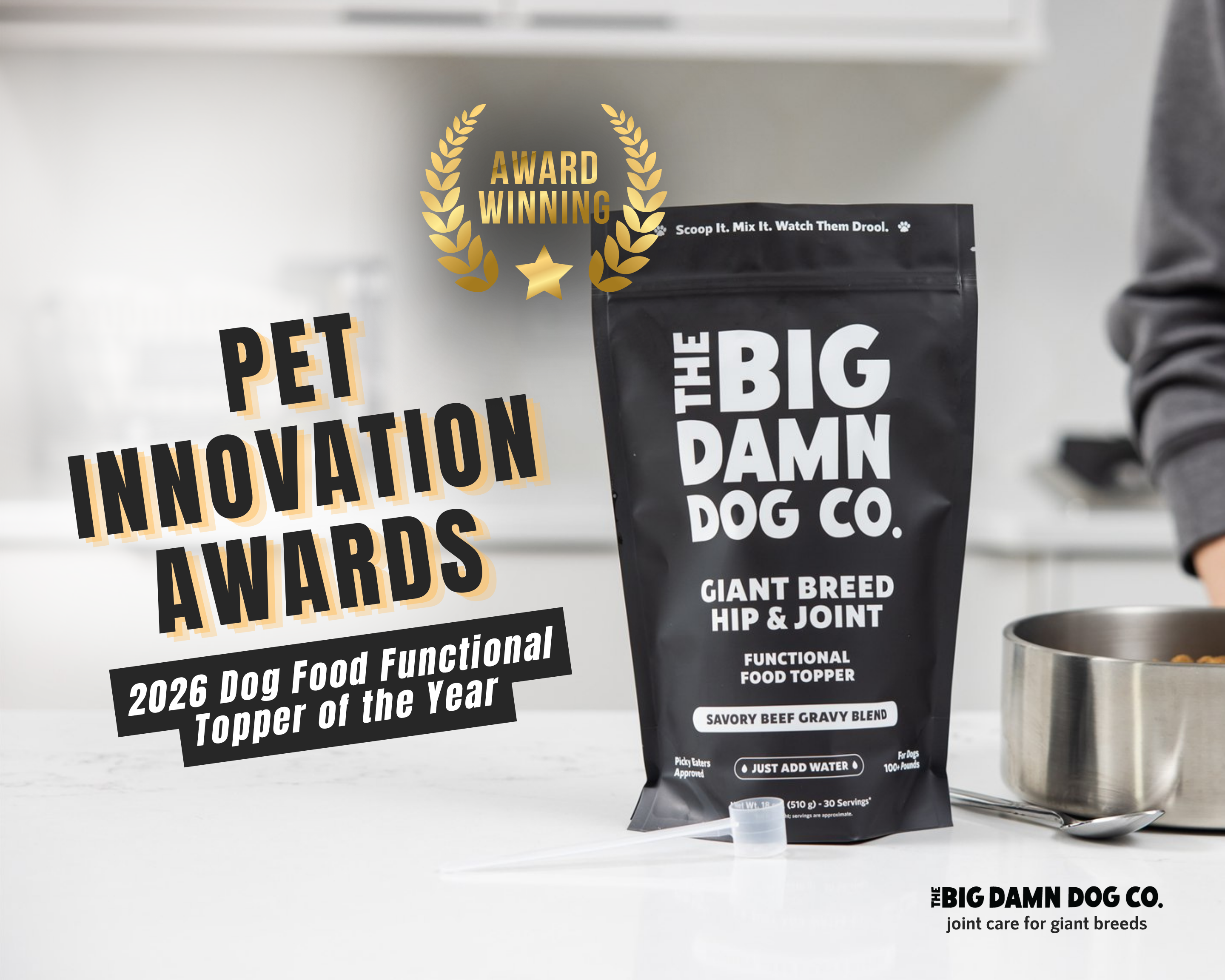 The Big Damn Dog Co.'s Giant Breed Hip & Joint Gravy Blend Named 2026 Dog Food Functional Topper of the Year