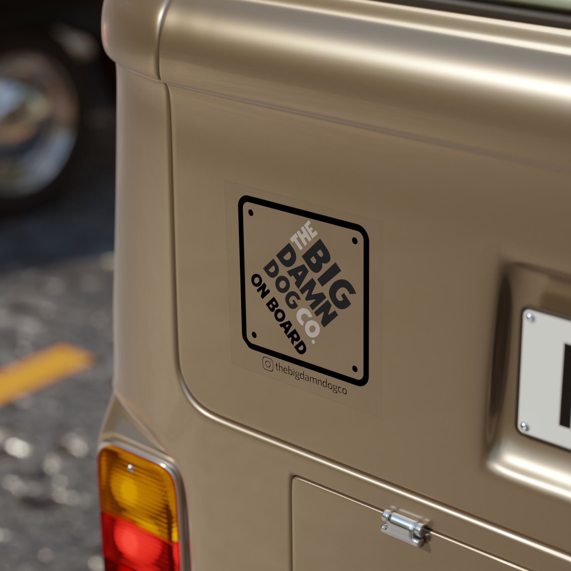 Transparent "Big Damn Dog on Board" Sticker